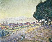 Paul Signac town at sunset saint tropez painting
